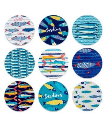 ORIGEN Home Decor - Posavaos peces expositor Pack 72 Unidades Cocina | Posavasos Multicolor - 0x11x11 cm