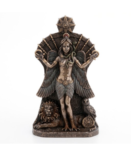 ORIGEN Home Decor - Figura Diosa Ishtar  Figuras | Bronce Plateado - 20x6x12 cm