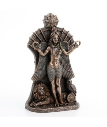 ORIGEN Home Decor - Figura Diosa Ishtar  Figuras | Bronce Plateado - 20x6x12 cm