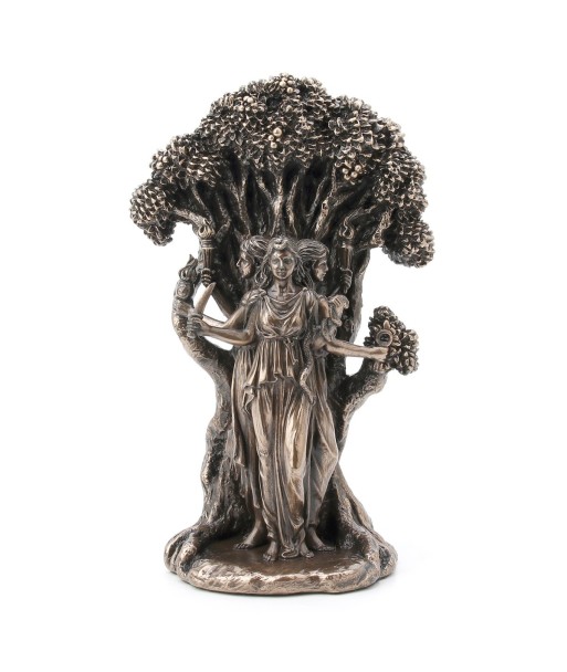ORIGEN Home Decor - Figura Diosa Griega Hecate  Figuras | Bronce Dorado - 18x8x11 cm