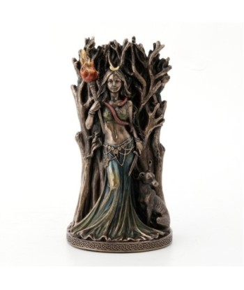 ORIGEN Home Decor - Figura Diosa Griega Hecate  Figuras | Bronce Dorado - 20x8x11 cm
