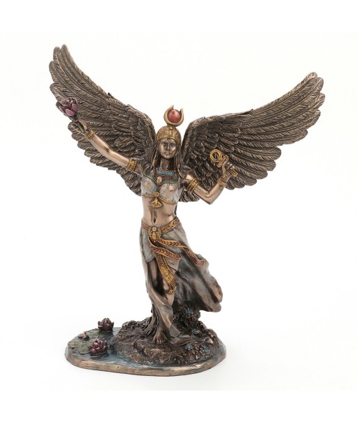 ORIGEN Home Decor - Figura Diosa Isis Egipcia  Figuras | Bronce Dorado - 26x10x28 cm