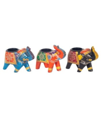 Elefante Portavelas Multicolor 6 Unidades Decoración Original para Hogar, Regalo Creativo y Accesorio de Mesa