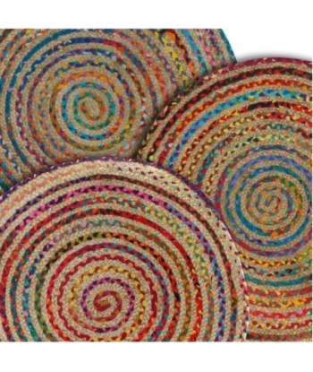 Signes Grimalt By Sigris - Alfombra de Yute Redonda | Alfombra de Algodón y  Yute - 90 cm diámetro 3 Unidades
