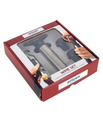 ORIGEN Home Decor - Juego de vino 4 piezas  Cocina | Abrebotellas Plateado - 5x18x19 cm