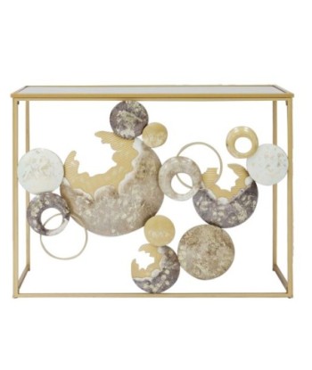 Signes Grimalt  By Sigris - Mesa con Abstracto  Muebles | Mueble Auxiliar Dorado - 80x38x108 cm