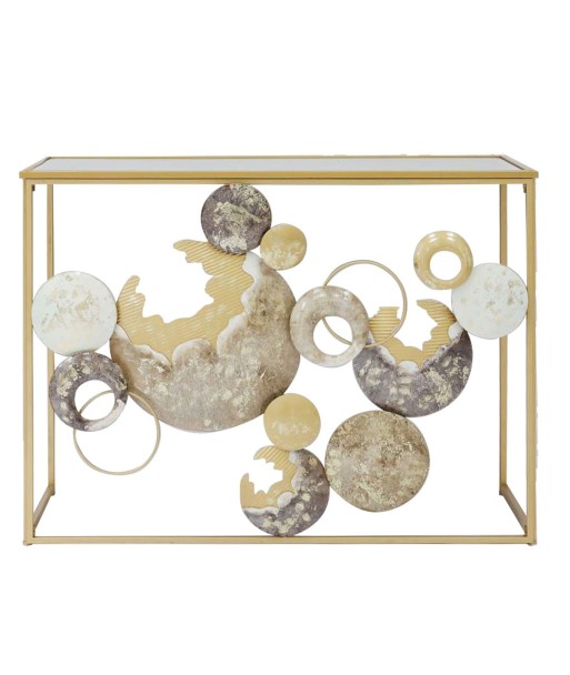 Signes Grimalt  By Sigris - Mesa con Abstracto  Muebles | Mueble Auxiliar Dorado - 80x38x108 cm