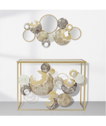 Signes Grimalt  By Sigris - Mesa con Abstracto  Muebles | Mueble Auxiliar Dorado - 80x38x108 cm