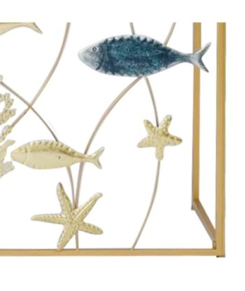 Signes Grimalt  By Sigris - Mesa con Peces y estrellas  Muebles | Mueble Auxiliar Dorado - 80x38x108 cm