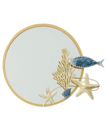 Signes Grimalt  By Sigris - Espejo con peces  Muebles | Mueble Auxiliar Dorado - 64x4x80 cm