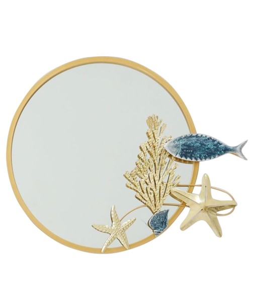 Signes Grimalt  By Sigris - Espejo con peces  Muebles | Mueble Auxiliar Dorado - 64x4x80 cm