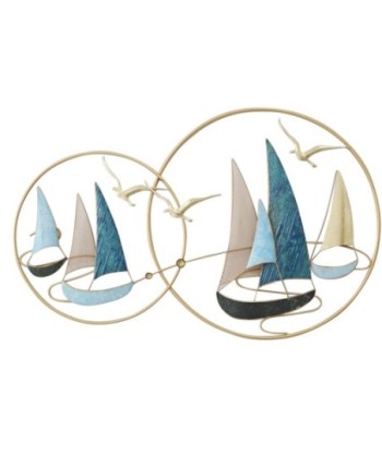Signes Grimalt  By Sigris - Adorno pared Veleros  Adorno Pared | Apliques Metal Azul - 62x4x99 cm