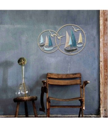 Signes Grimalt  By Sigris - Adorno pared Veleros  Adorno Pared | Apliques Metal Azul - 62x4x99 cm