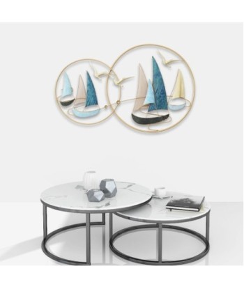Signes Grimalt  By Sigris - Adorno pared Veleros  Adorno Pared | Apliques Metal Azul - 62x4x99 cm