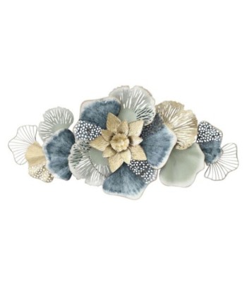 Signes Grimalt  By Sigris - Adorno Pared Flores  Adorno Pared | Apliques Metal Azul - 47x7x100 cm