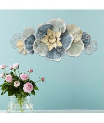 Signes Grimalt  By Sigris - Adorno Pared Flores  Adorno Pared | Apliques Metal Azul - 47x7x100 cm