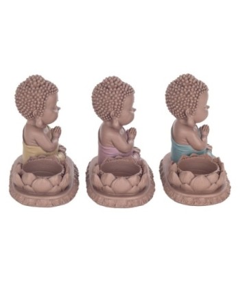 Signes Grimalt  By Sigris - Figura Buda Portavelas Pack 3 Unidades Figuras | Budas Marrón - 11x7x13 cm