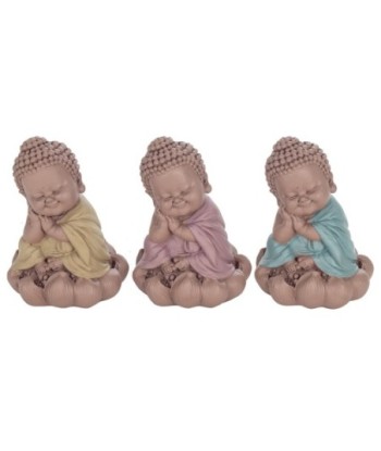 Signes Grimalt  By Sigris - Figura Buda Meditando Pack 3 Unidades Figuras | Budas Marrón - 12x9x9 cm