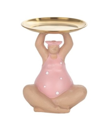 Signes Grimalt  By Sigris - Figura Bañista con Plato  Figuras | Marinero Rosa - 22x13x17 cm