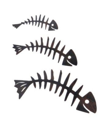 Signes Grimalt  By Sigris - Adorno Pared Espinas Pez Pack 3 Unidades Adorno Pared | Apliques Metal Negro - 11x0x45