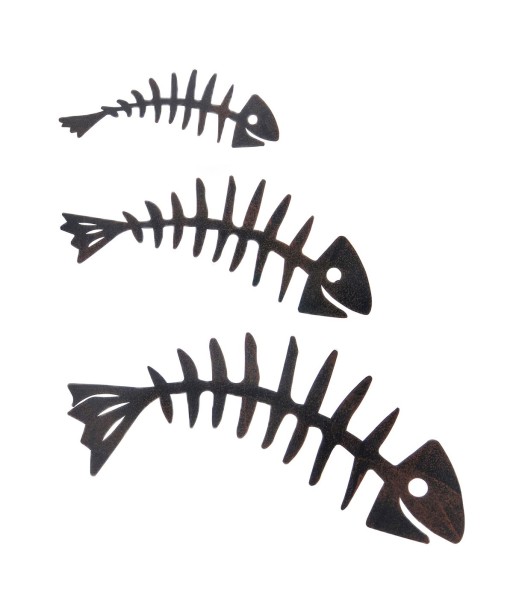 Signes Grimalt  By Sigris - Adorno Pared Espinas Pez Pack 3 Unidades Adorno Pared | Apliques Metal Negro - 11x0x45