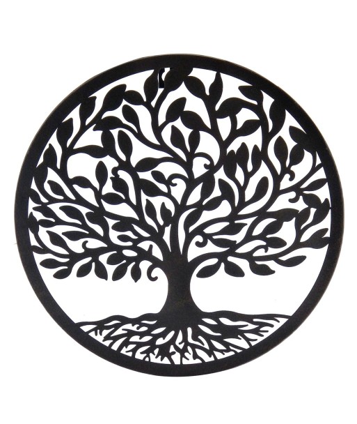 ORIGEN Home Decor - Adorno Pared Árbol Vida  Adorno Pared | Apliques Metal Negro - 30x0x30 cm