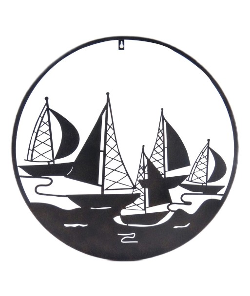 Signes Grimalt  By Sigris - Adorno Pared Barcos  Adorno Pared | Apliques Metal Negro - 60x1x60 cm