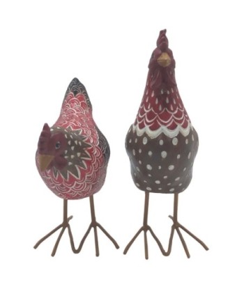 Signes Grimalt  By Sigris - Figura Gallina Pack 2 Unidades Figuras | Animales Negro - 29x11x27 cm