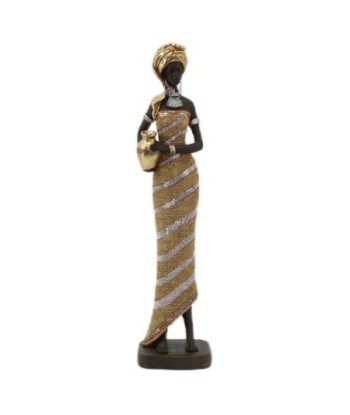 Signes Grimalt  By Sigris - Figura Mujer Africana  Figuras | Africanas Y Elefantes Dorado - 40x8x9 cm