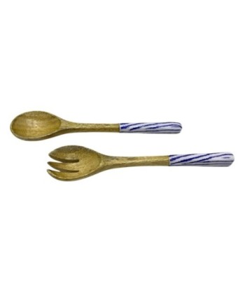Set de Cuchara y Tenedor Rayas - Utensilios de Cocina Náuticos para Comedor, Ideal para Decoración y Regalos