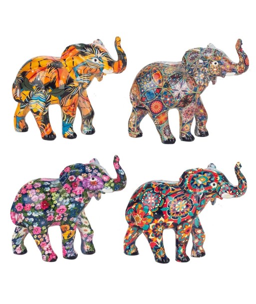 Signes Grimalt  By Sigris - Figura Elefante Pack 4 Unidades Figuras | Africanas Y Elefantes Gris - 9x4x9 cm
