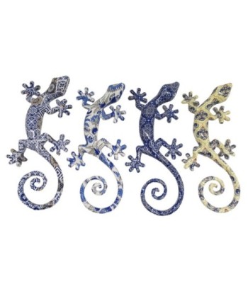 Signes Grimalt  By Sigris - Lagarto Trencadís Pack 4 Unidades Adorno Pared | Placas Metal Multicolor - 21x10x85