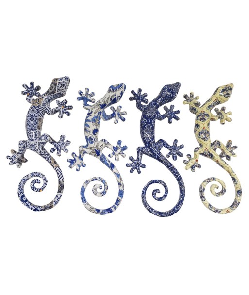 Signes Grimalt  By Sigris - Lagarto Trencadís Pack 4 Unidades Adorno Pared | Placas Metal Multicolor - 21x10x85