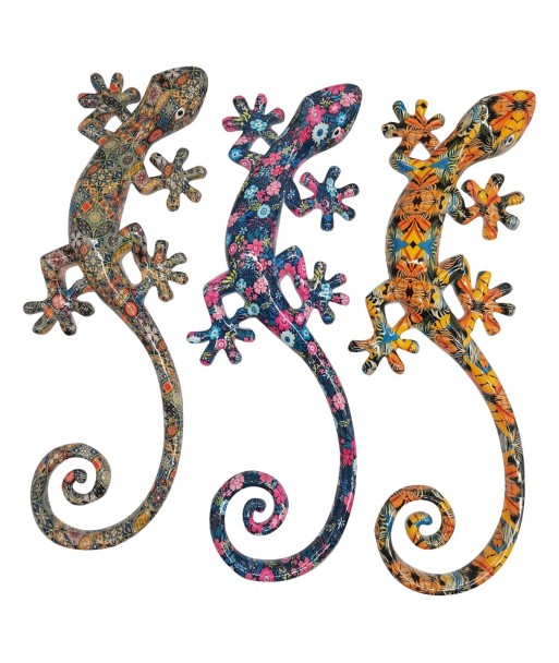 Signes Grimalt  By Sigris - Lagarto Trencadís Pack 3 Unidades Figuras | Animales Multicolor - 17x8x8 cm