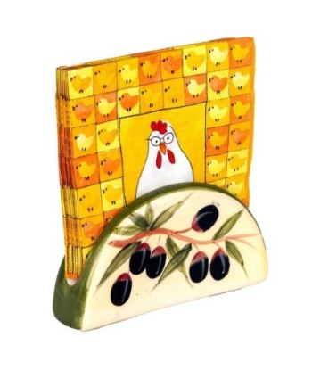 Signes Grimalt  By Sigris - Servilletero con aceitunas  Cocina | Utensilios Blanco - 8x3x14 cm