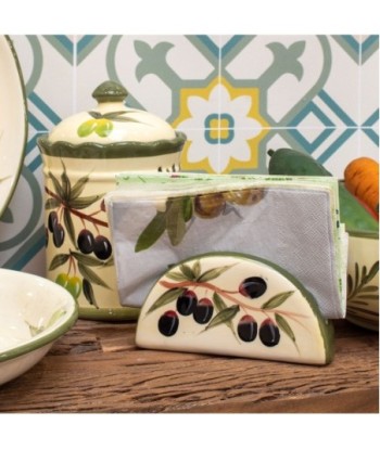 Signes Grimalt  By Sigris - Servilletero con aceitunas  Cocina | Utensilios Blanco - 8x3x14 cm