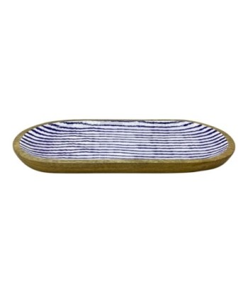 Bandeja Rayas Marineras para Cocina y Comedor, Ideal para Decoración Nautica y Servir Alimentos, Estilo Elegante