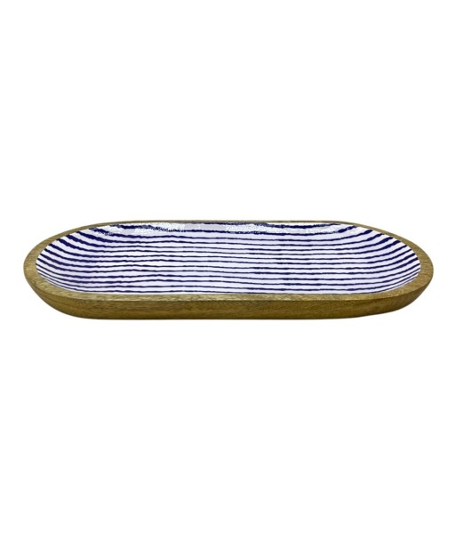 Bandeja Rayas Marineras para Cocina y Comedor, Ideal para Decoración Nautica y Servir Alimentos, Estilo Elegante