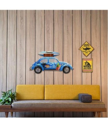 Signes Grimalt  By Sigris - Adorno Pared Coche Surf  Adorno Pared | Placas Metal Azul - 25x0x50 cm