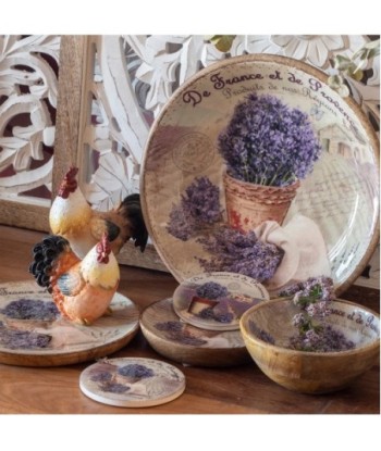 ORIGEN Home Decor - Plato redondo lavanda  Cocina | Cajas Y Bandejas Lila - 7x30x30 cm