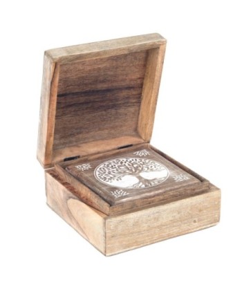 ORIGEN Home Decor - Cajas Árbol Vida Pack 3 Unidades Decoracion | Cajas Y Joyeros Marrón - 8x18x18 cm
