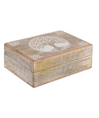 ORIGEN Home Decor - Cajas Árbol Vida Pack 3 Unidades Decoracion | Cajas Y Joyeros Marrón - 9x18x25 cm