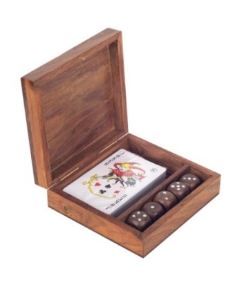 ORIGEN Home Decor Caja Para Cartas Y Dados Juegos Marrón Cuadrado 4x12x13cm