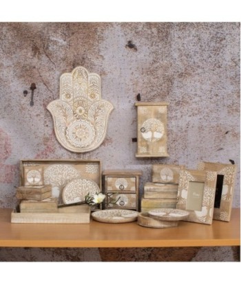 ORIGEN Home Decor - Adorno Pared Mano Fátima  Adorno Pared | Placas De Madera Marrón - 46x1x36 cm