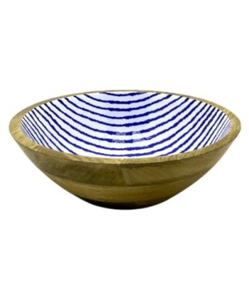 Cuenco de Madera Rayas Grande para Decoración y Almacenamiento, Ideal para Cocina y Comedor, Accesorio Único