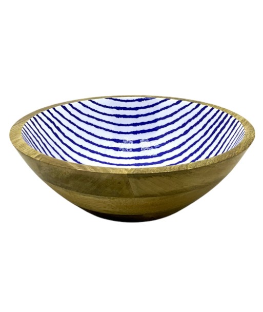 Cuenco de Madera Rayas Grande para Decoración y Almacenamiento, Ideal para Cocina y Comedor, Accesorio Único