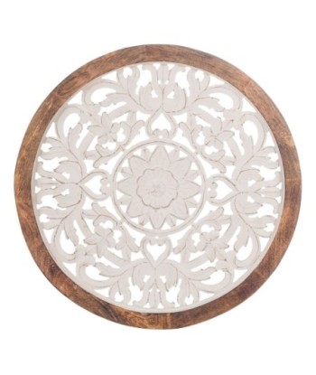 ORIGEN Home Decor - Adorno Mosaico  Adorno Pared | Placas De Madera Blanco - 64x4x64 cm