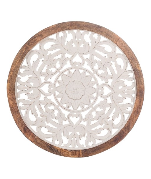ORIGEN Home Decor - Adorno Mosaico  Adorno Pared | Placas De Madera Blanco - 64x4x64 cm
