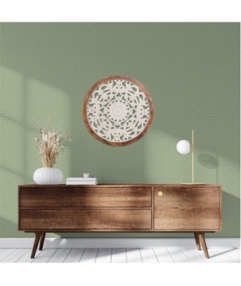 ORIGEN Home Decor - Adorno Mosaico  Adorno Pared | Placas De Madera Blanco - 64x4x64 cm