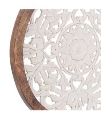 ORIGEN Home Decor - Adorno Mosaico  Adorno Pared | Placas De Madera Blanco - 64x4x64 cm